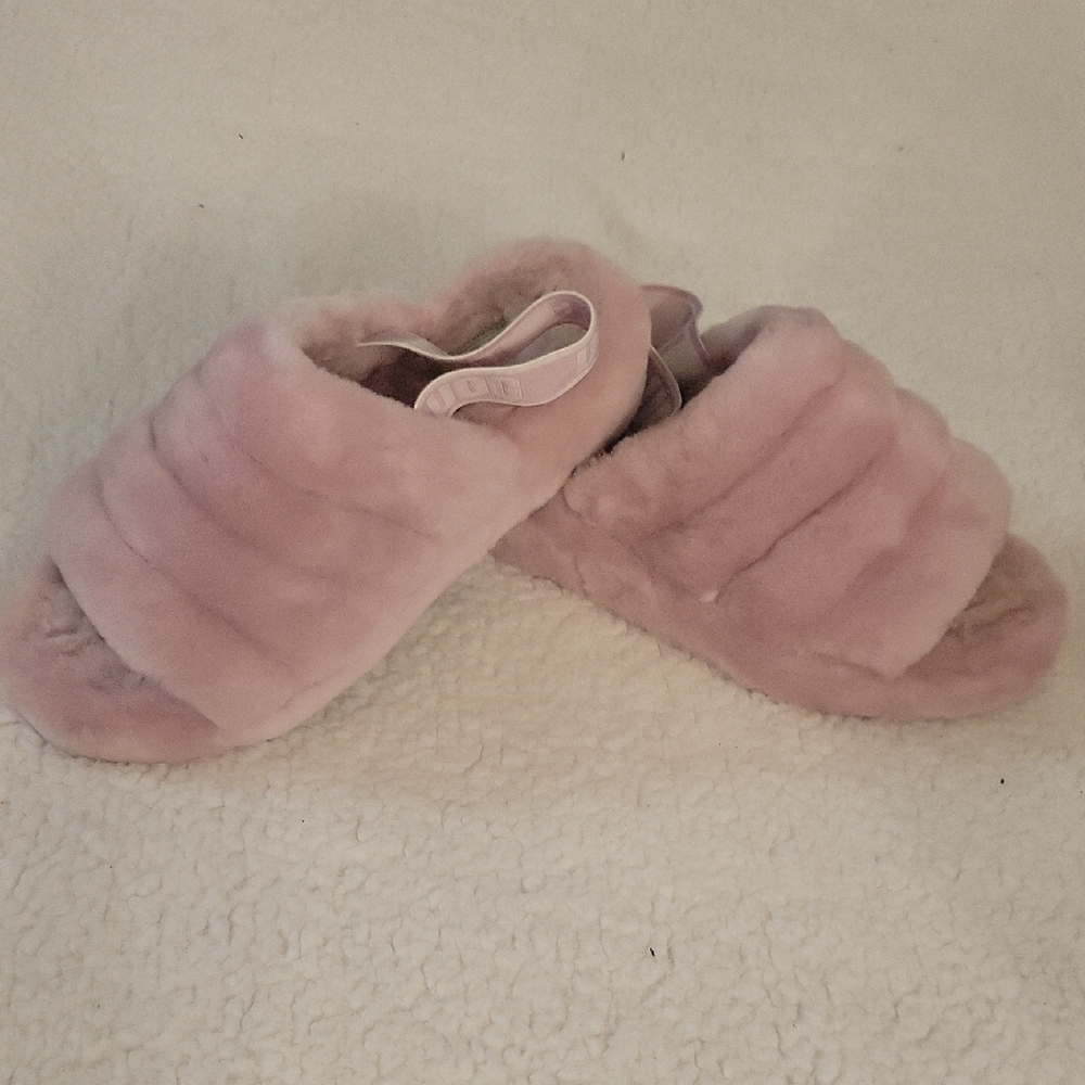UGG Women's Plush Pink Slippers